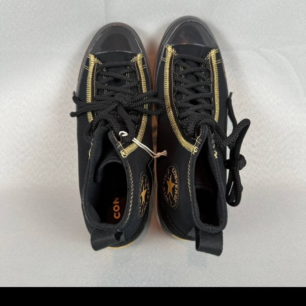 Converse Black and Gold High-Top Sneakers